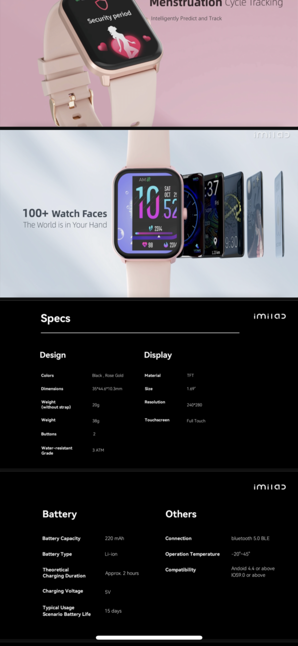 IMILAB W01 Bluetooth Smart Watch - IMILAB Singapore Indoor & Outdoor ...